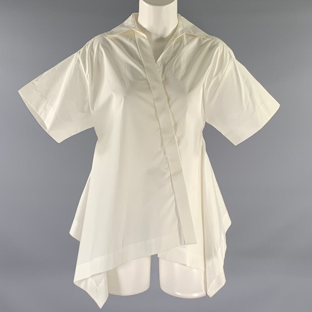 SPORTMAX Size 0 White Cotton Blouse